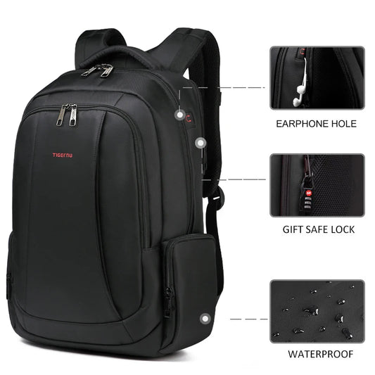 [QCBP202603007]Premium Waterproof Nylon Backpack – Smart Security for Work & Study
