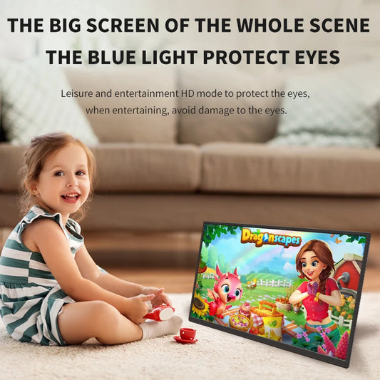 [QCM202603001]HGFRTEE 18.5" Portable Monitor — Full HD 120Hz IPS Display for Gaming & Work