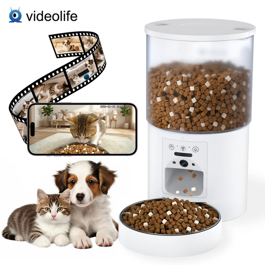 [QCAPF202603020]Videolife Smart Pet Feeder — 3MP Camera | 5G WiFi | Two-Way Audio | 4L