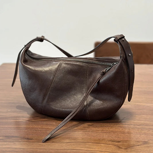 [QCWB202603013]Premium Crescent Saddle Bag - Genuine Top-Grain Cowhide