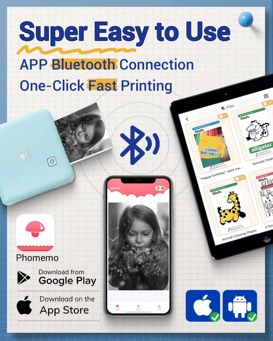 [QCMP202603019]Phomemo M02 Pro — 300dpi Wireless Pocket Printer for Photos, Labels & Journaling