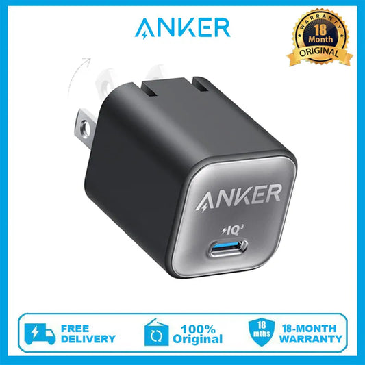 [QCUFC202603003]Anker Nano 3 USB-C GaN Charger 30W – Ultra-Compact Fast Charging Adapter