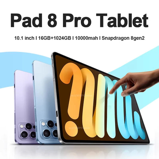 [QCT202602003]Pad 8 Pro Tablet - 10.1" 120Hz Android 13 Snapdragon 8 Gen 2 16GB RAM