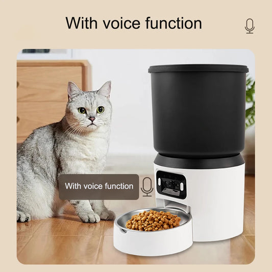[QCAPF202603004]4L Smart Automatic Pet Feeder – WiFi Camera Cat & Dog Food Dispenser with Stainless Steel Bowl