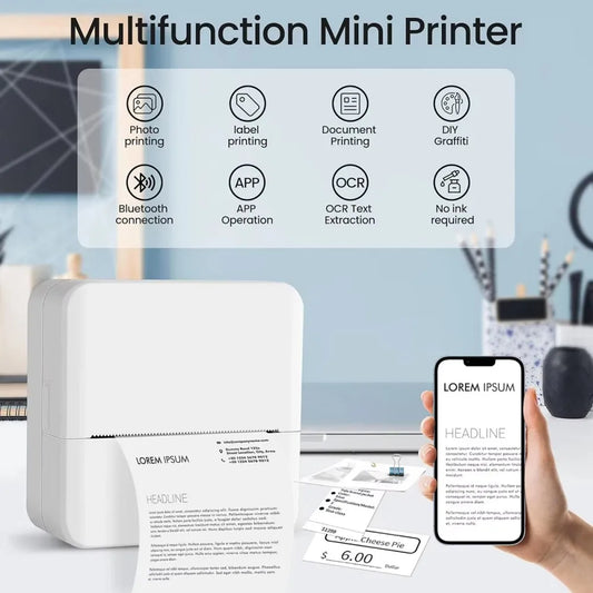 [QCMP202603002]Portable Mini Thermal Printer – 58mm Wireless Bluetooth Pocket Printer