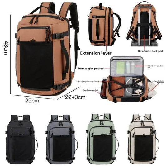 [QCBP202603022]Expandable Outdoor Hiking Backpack – 36-55L Waterproof Ergonomic Travel Bag