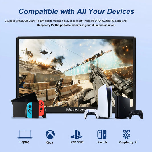 [QCM202603010]Wisecoco 7" 120Hz Portable Touch Monitor – 1080P IPS, 500 Nits, 10-Point Touch, Aluminum