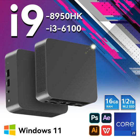 [QCG202602011]Intel Core i9 Ultra-Compact Mini PC | Windows 11 Pro