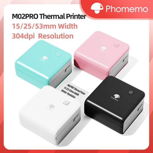 [QCMP202603019]Phomemo M02 Pro — 300dpi Wireless Pocket Printer for Photos, Labels & Journaling