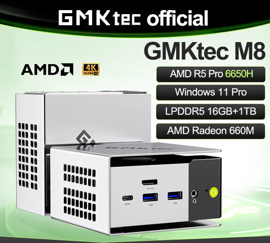 [QCG202603007]GMKtec M8 Mini PC - AMD Ryzen 5 Pro Compact Desktop