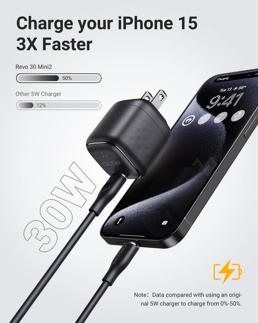 [QCUFC202603019]VOLTME Revo 30W Mini GaN Charger - Ultra-Compact with Foldable Plug, 7 Colors