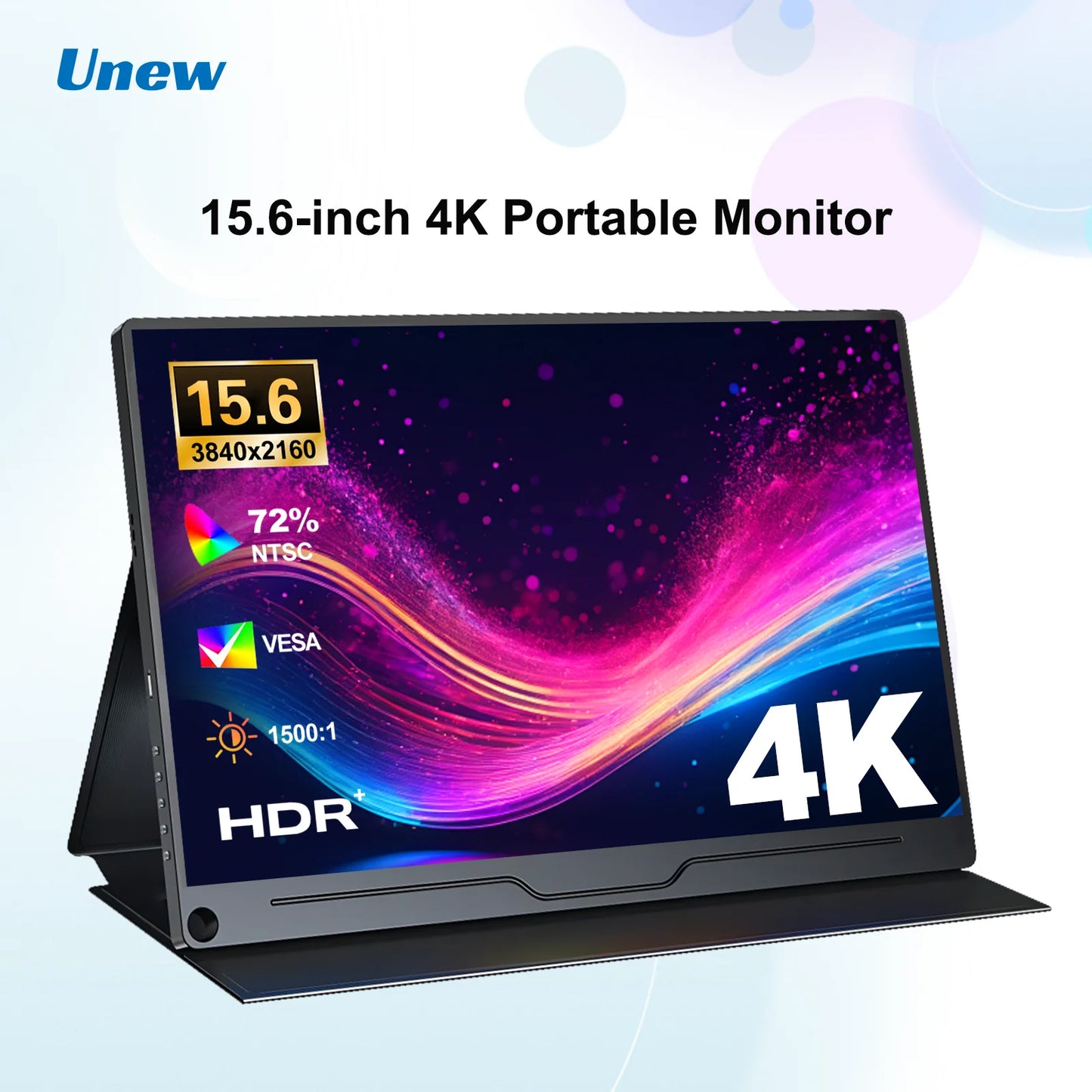 UNEW CX156-C | 15.6" 4K UHD Portable Monitor | 3840×2160 IPS | 100% sRGB | AMD FreeSync | Dual USB-C + HDMI