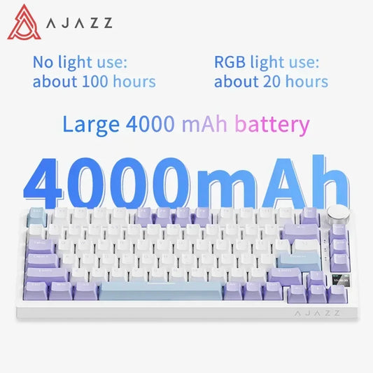 [QCGK202603011]AJAZZ AK820 Pro — 75% Tri-Mode Mechanical Keyboard | TFT Screen | Metal Knob | Gasket Hot-Swap | Bluetooth 5.1 / 2.4GHz / Wired