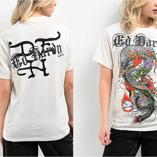 [QCTS202603002]Women's Pure Cotton Oversized Graphic T-Shirt - Casual Streetwear Round Neck Tee