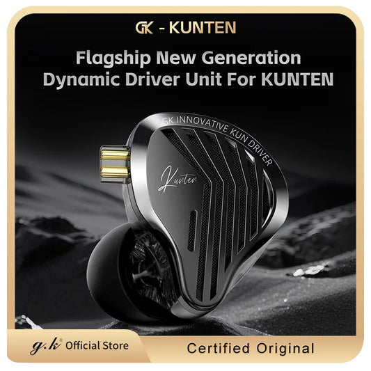 [QCHFE202603009]GK KUNTEN HiFi In-Ear Monitors – Dynamic Driver with Detachable 2-Pin Cable