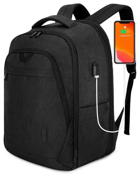 [QCBP202603013]Large Waterproof USB Backpack – Work-Life Balance Companion with Rain Cover