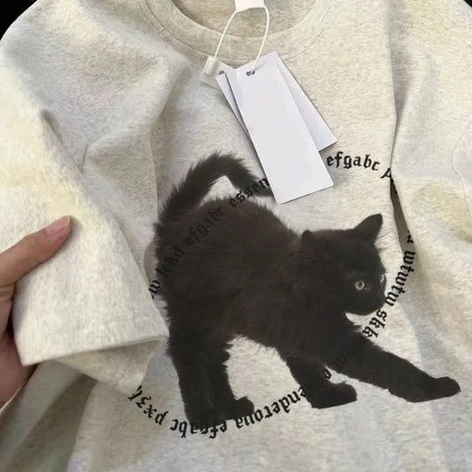 [QCTS202603006]Korean Harajuku Graphic Cotton T-Shirt - Retro Hip Hop Streetwear, Unisex Oversized Tee