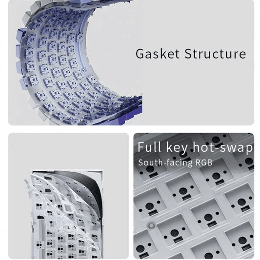 [QCGK202603012]AJAZZ AK820 — 75% Wired Mechanical Keyboard | Gasket Mount | Full-Key Hot-Swap | White Backlight | USB-C