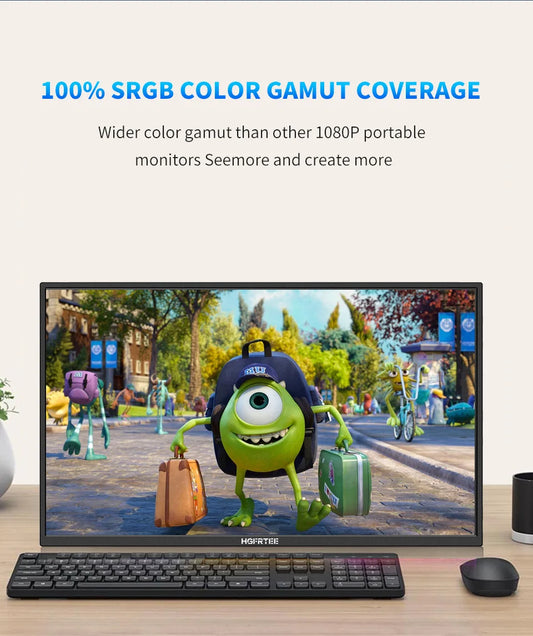 [QCM202603002]HGFRTEE 18.5" Curved Portable Monitor — 120Hz IPS | HDR10 | Adaptive Sync