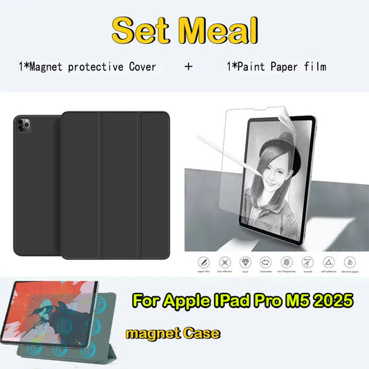 [QCTC202603022]Premium Smart Folio Magnetic Case | iPad Pro 13/11 M5 M4 | Air 13/11 | Mini 7/6 | 2025-2026