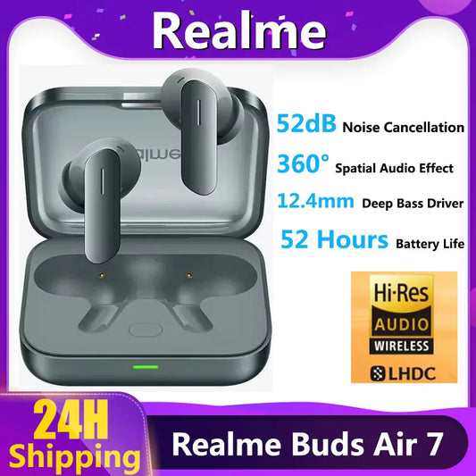 [QCEB202603020]realme Buds Air 7 - Premium ANC Wireless Earbuds with 52-Hour Battery